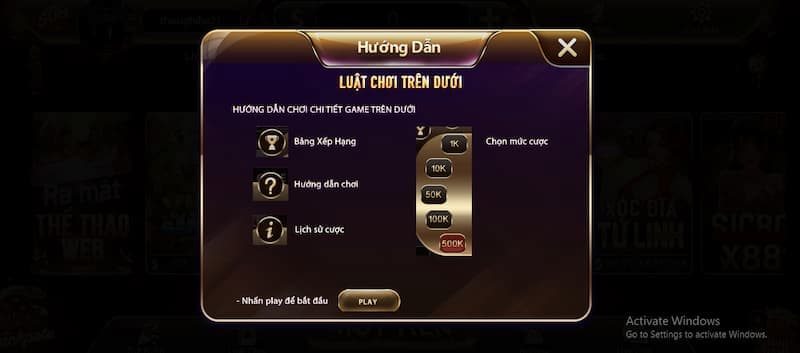 Luật chơi game trên dưới